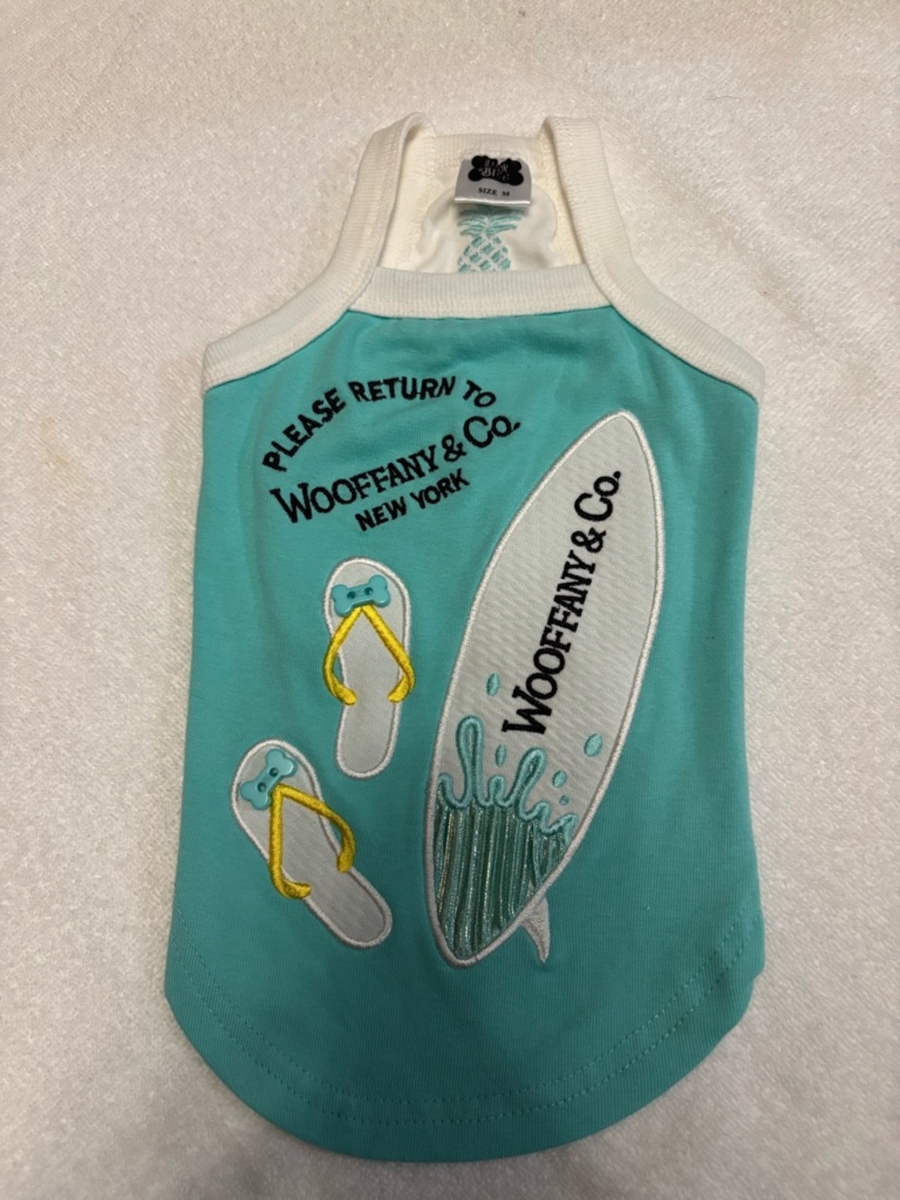 Wooffany & Co. Teal Surf Dog Tank